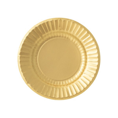 8 piatti diametro 21 cm in carta monouso BIODEGRADABILE ORO SATINATO