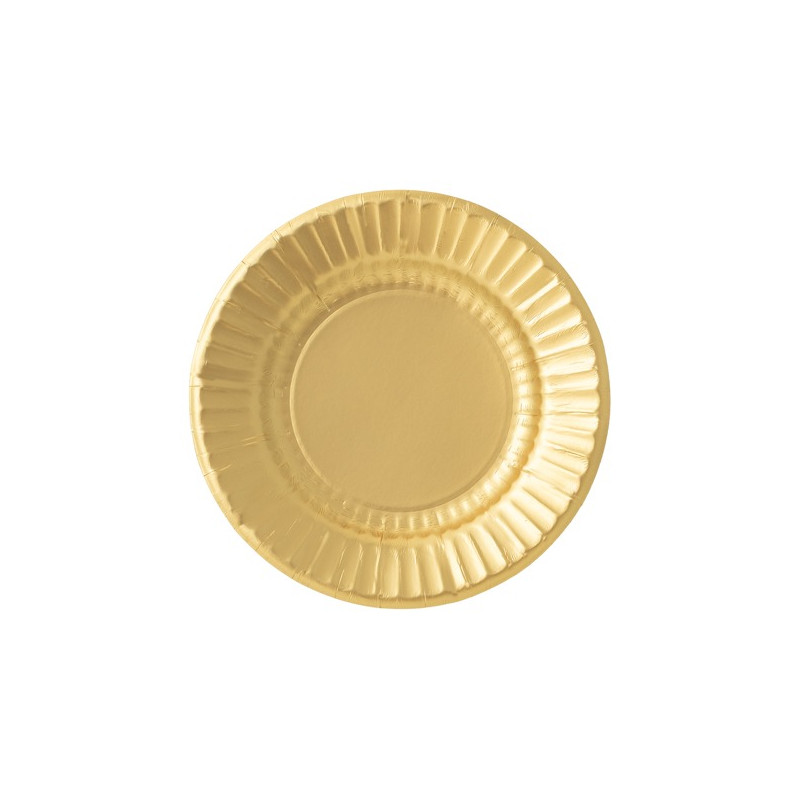 8 piatti diametro 21 cm in carta monouso BIODEGRADABILE ORO SATINATO