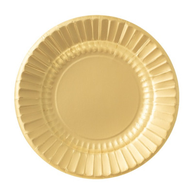 8 piatti diametro 27 cm in carta monouso BIODEGRADABILE ORO SATINATO