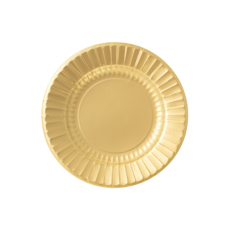 8 piatti diametro 27 cm in carta monouso BIODEGRADABILE ORO SATINATO