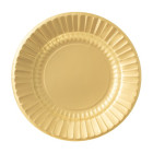 8 piatti diametro 27 cm in carta monouso BIODEGRADABILE ORO SATINATO