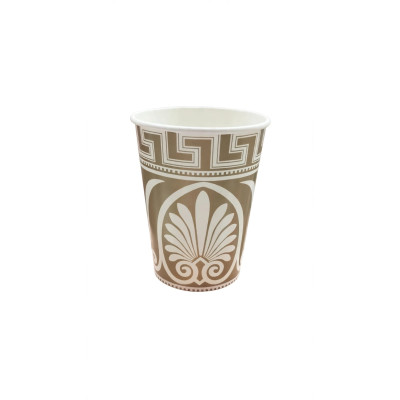 10 Bicchieri in carta ORO satinato - con greca - addobbo decoro tavola