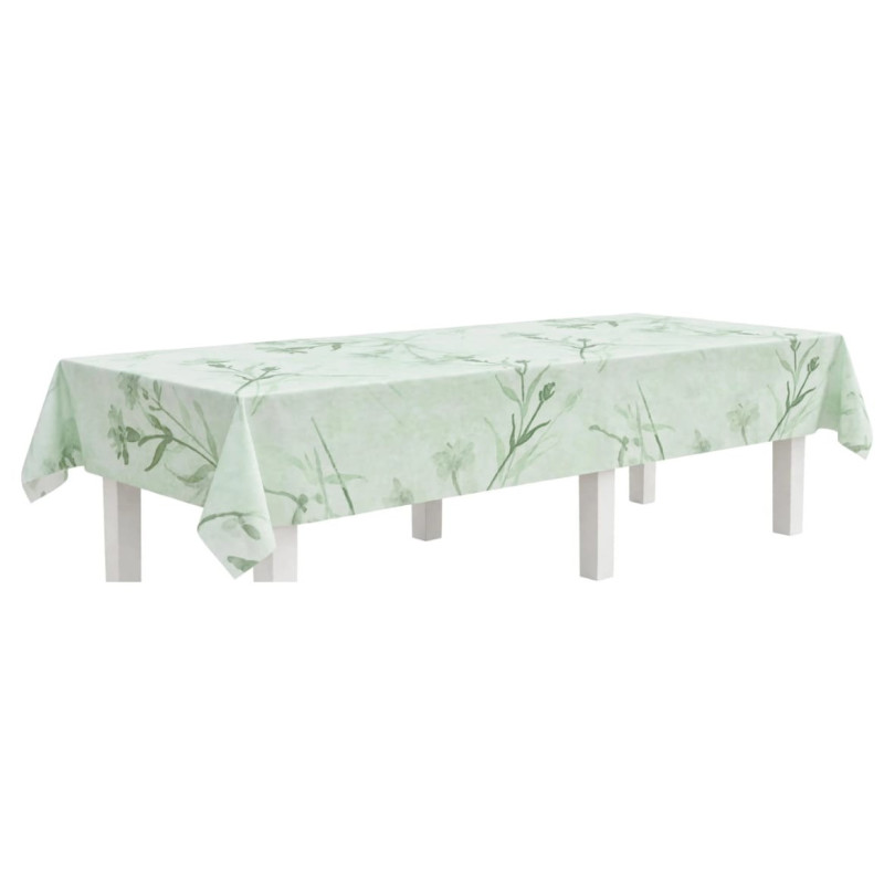 Tovaglia RETTANGOLARE in TNT GAROFANI verde chiaro 140x240cm - tessuto non tessuto
