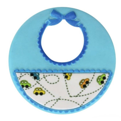 Bavaglino CELESTE in zucchero per torta nascita battesimo 1 compleanno