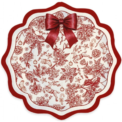 Coordinato tavola Natale RED CHINOISERIE piatti bicchieri tovaglioli 34 pezzi