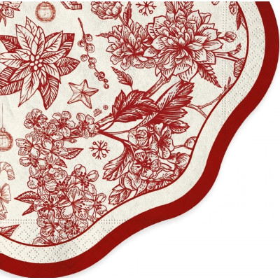 Coordinato tavola Natale RED CHINOISERIE piatti bicchieri tovaglioli 34 pezzi