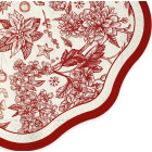 Coordinato tavola Natale RED CHINOISERIE piatti bicchieri tovaglioli 34 pezzi
